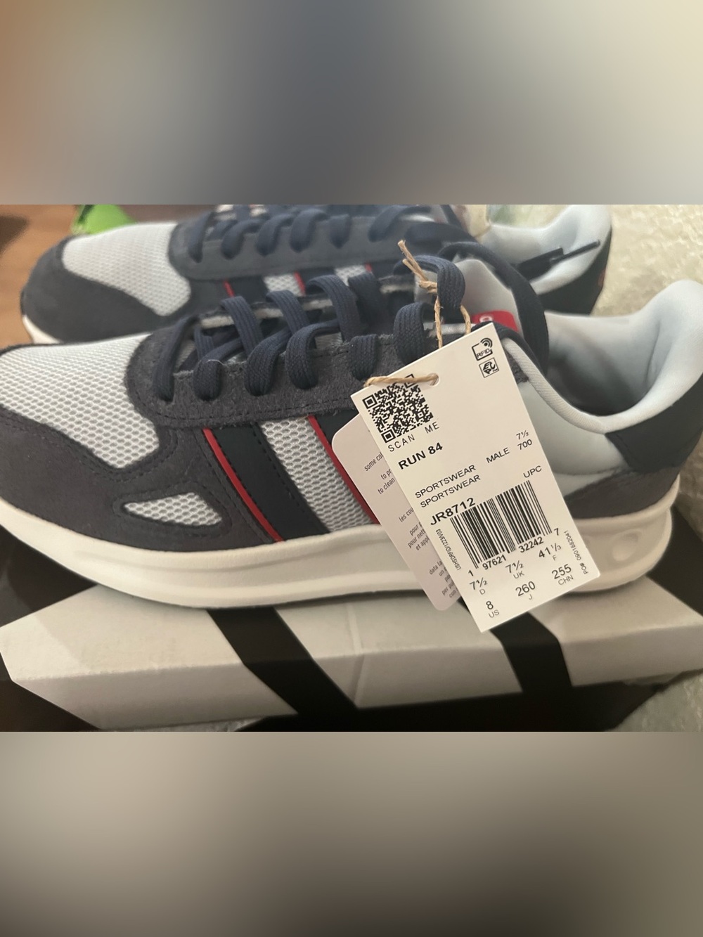 Run 84 Men's Sports Sneaker in Navy, Gray & Red